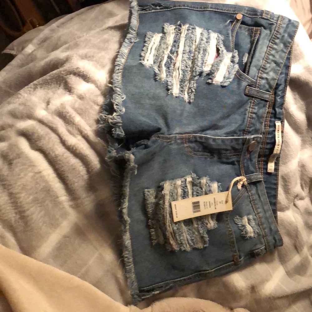 Romeo and Juliet Couture Distressed Denim Shorts